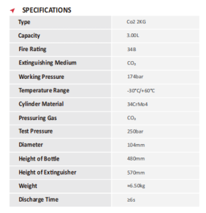 2kg co₂ fire extinguisher